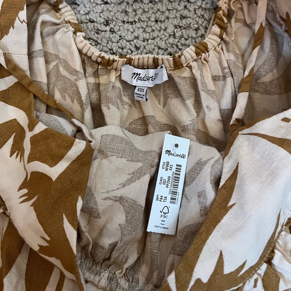 NWT Madewell Linen-Blend Cami Midi Dress in Tropicale Floral Size XXS - Picture 6 of 8